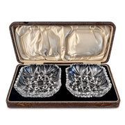 Pair of Cut Crystal Bowls in Original Finnigans Ltd Case. London Retailer