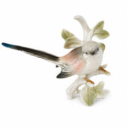 Pair Karl Ens Porcelain Long Tailed Tit Bird Wall Plaques Mid Century German Figurines
