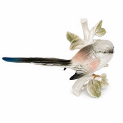 Pair Karl Ens Porcelain Long Tailed Tit Bird Wall Plaques Mid Century German Figurines