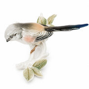 Pair Karl Ens Porcelain Long Tailed Tit Bird Wall Plaques Mid Century German Figurines