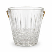 French Cut Glass Ice Bucket with Gilt Spiral Handle