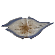 Exceptional Murano Style Freeform Art Glass Centrepiece Bowl Blue & Amber Sommerso, Mid Century