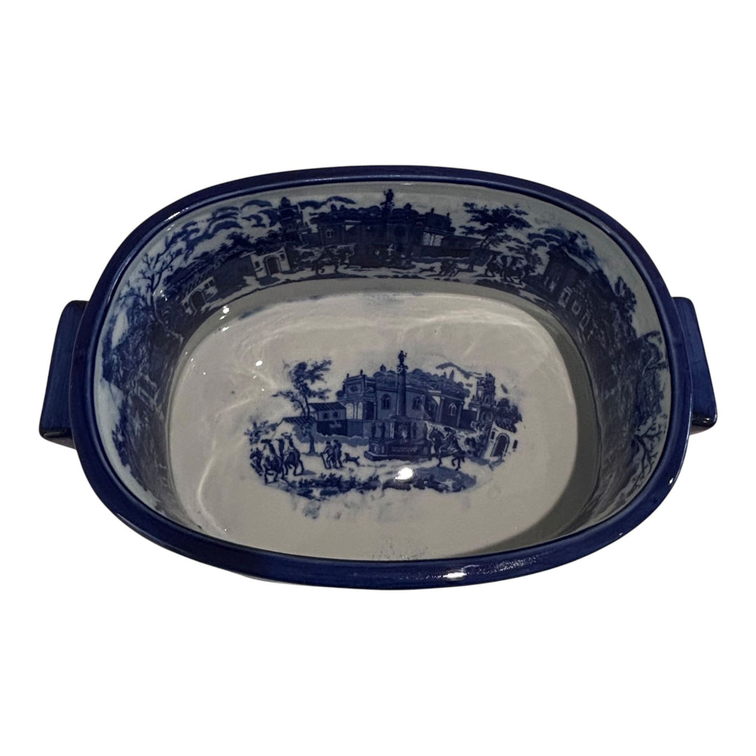 Mid 20th Century Staffordshire Style Stone China Foot Bath Blue & White