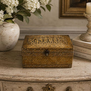 French Embossed Brass Jewellery Casket with Classical Figural Frieze