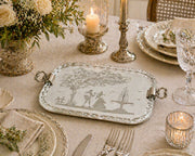 Vintage Italian Etched Glass Vanity or Drinks Tray, Mid-20th Century