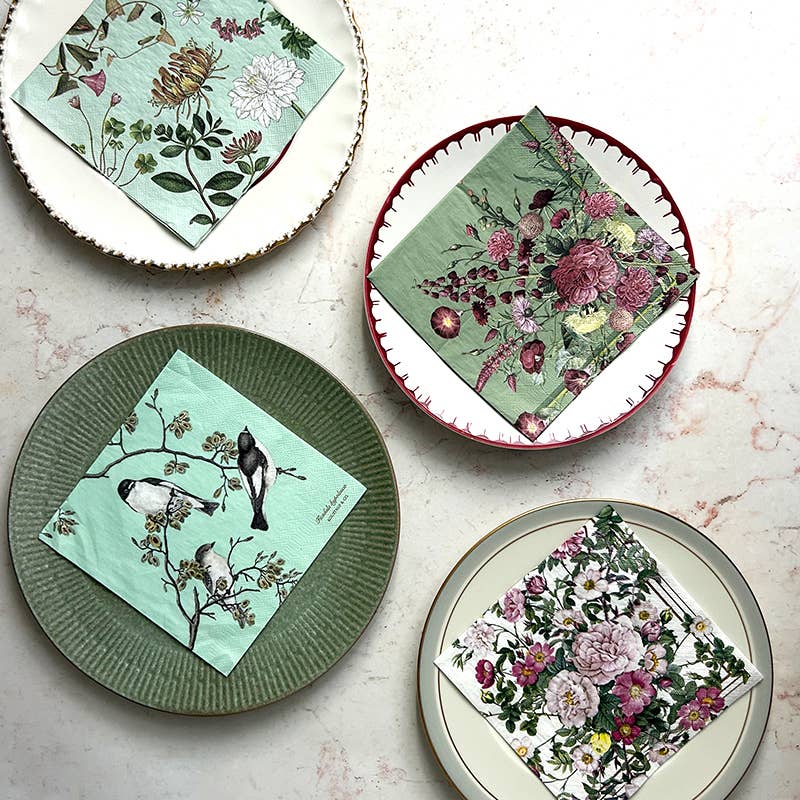 Rose Flower Garden - Paper Napkins- FSC paper-made in Europe