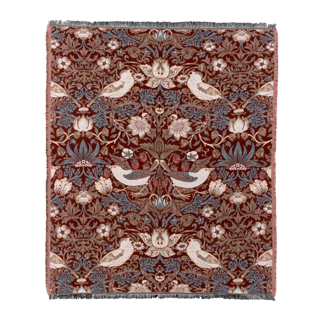 Strawberry Thief Jacquard Throw Berry