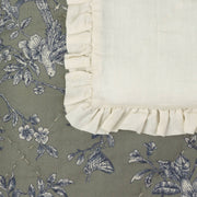 Hermione Ruffled Cotton Bedspread Moss