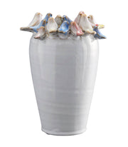 White Birds Vase, Stoneware