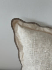 Chloe Cream & Greige Scalloped Cushion Cover