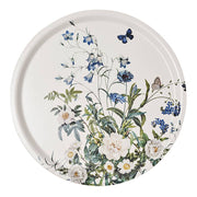 Blue Flower garden round tray Ø38, made of Nordic Birch