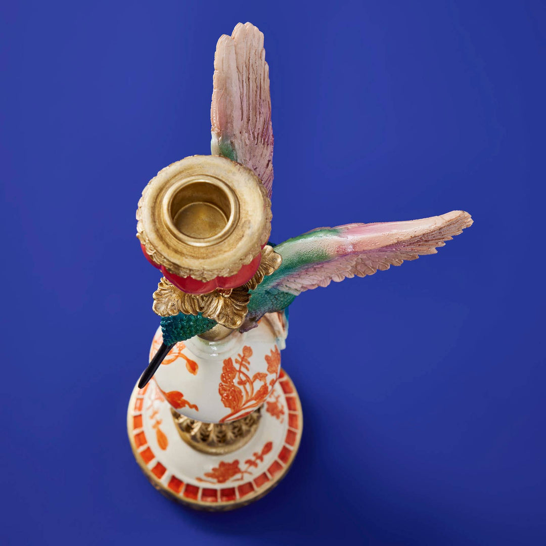 Candle Holder Hummingbird Polyresin
