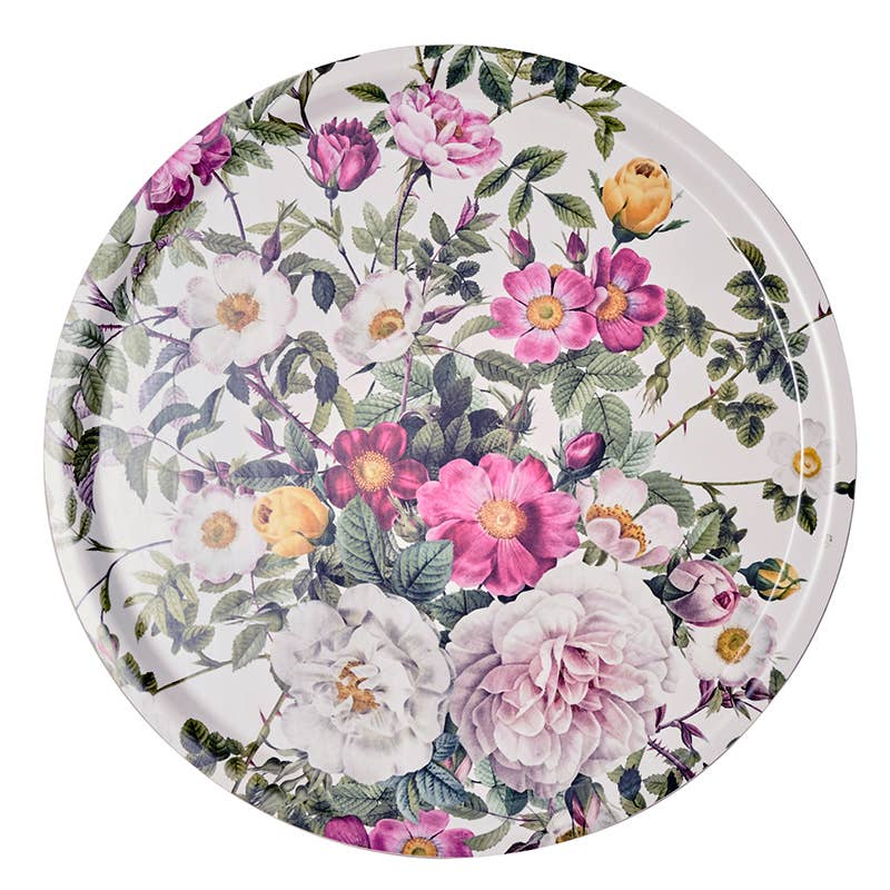 Rose Flower Garden round serving tray Ø38, made in Europe