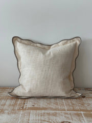 Chloe Cream & Greige Scalloped Cushion Cover