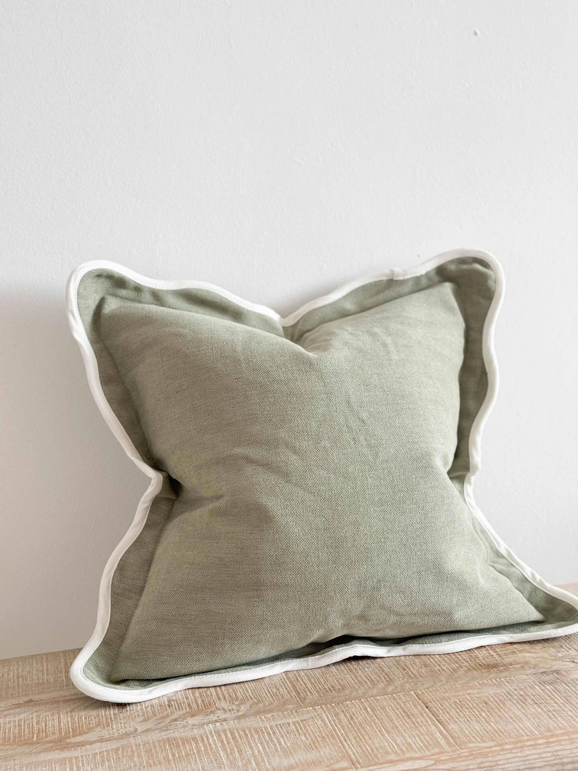 Chloe Sage Scalloped Linen Blend