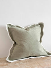 Chloe Sage Scalloped Linen Blend