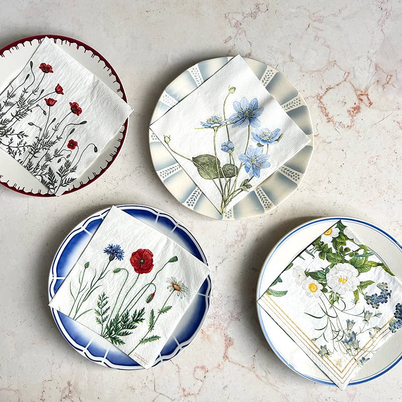Paper napkins - Blue flower garden