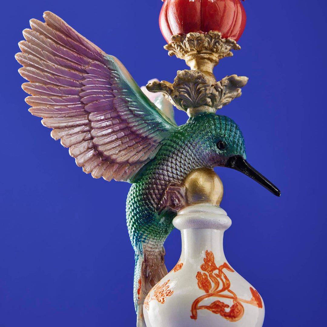 Candle Holder Hummingbird Polyresin